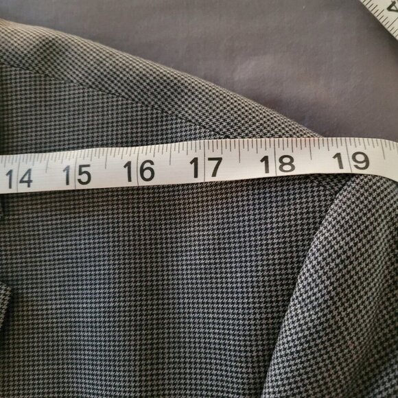 Express Mens 100% Wool Gray Blazer sz 44L Classic Houndstooth 2 Button Front Nwt - Picture 9 of 11